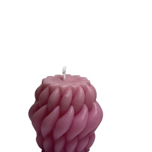 Κερι πλεξούδα σε baby pink 80γρ - χειροποίητα, αρωματικά κεριά