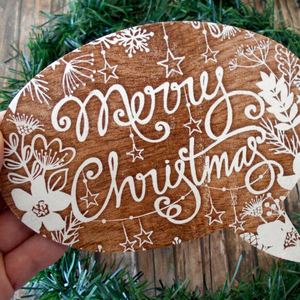 Χριστουγεννιάτικη ταμπελίτσα speech Bubble, για την διακόσμηση της πόρτας και του τοίχου "Merry Christmas" Διάστ. 15.5 X 12.5 cm - ξύλο, αστέρι, διακοσμητικά, προσωποποιημένα - 2