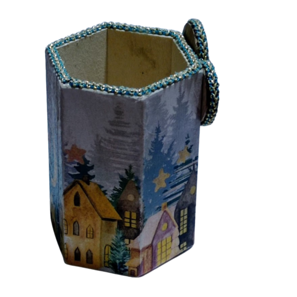 Ξύλινη μολυβοθήκη με ντεκουπάζ δώρο για δάσκαλο/δασκάλα - ξύλο, ντεκουπάζ, χριστουγεννιάτικα δώρα, δώρα για δασκάλες - 4