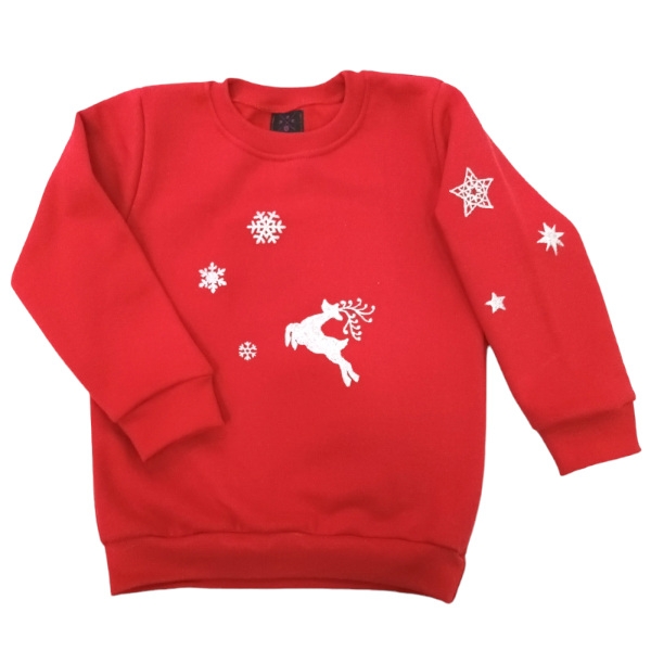 Χειροποίητη Χριστουγεννιάτικη παιδική UNISEX φούτερ μπλούζα-CH004-2022 - κορίτσι, αγόρι, χριστουγεννιάτικα δώρα, παιδικά ρούχα