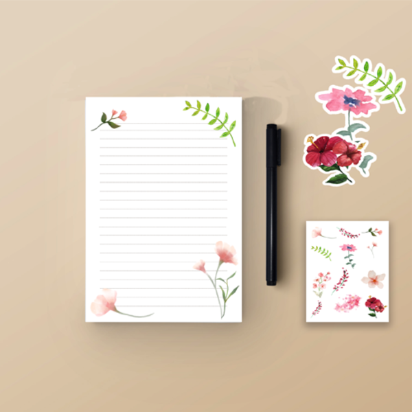 Σημειωματάριο ροζ λουλούδια - τετράδια & σημειωματάρια - 2
