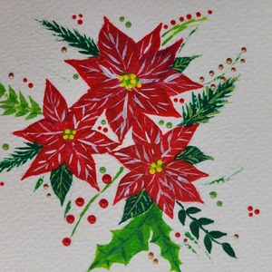 Χριστουγεννιάτικη κάρτα ζωγραφισμένη στο χέρι σχέδιο αλεξανδρινό - χαρτί, ευχετήριες κάρτες - 3