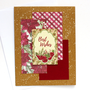Χριστουγεννιάτικη κάρτα "Best Wishes" - χαρτί, merry christmas, ευχετήριες κάρτες