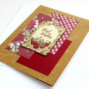 Χριστουγεννιάτικη κάρτα "Best Wishes" - χαρτί, merry christmas, ευχετήριες κάρτες - 4
