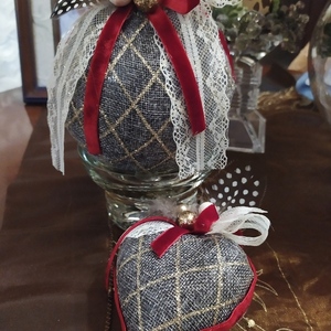 Χριστουγεννιάτικη μπάλα με φτερό - ύφασμα, στολίδια, δέντρο, μπάλες - 2