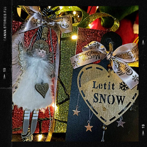Χριστουγεννιάτικο διακοσμητικό στολίδι - γούρι με αγγελάκι - ξύλο, αγγελάκι, γούρια - 3