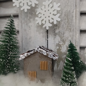 Χιονονιφάδα - στεφάνια, σπίτι, χιονονιφάδα, μαλλί felt, δέντρο - 2