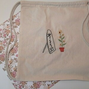 Handmade embroidery bag - ύφασμα, πλάτης, πάνινες τσάντες