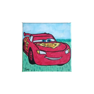McQeen, Cars, ζωγραφικη με ακρυλικά χρώματα σε καμβά διάστασης 20Χ20εκατ. - αγόρι, ήρωες κινουμένων σχεδίων, παιδικοί πίνακες