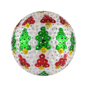 Μπάλα Χριστουγεννιάτικη με δενδράκια στην σειρά, περίμετρος 20cm - πλαστικό, στολίδια, μπάλες