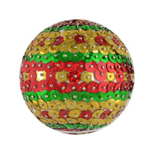 Μπάλα Χριστουγεννιάτικη ΒΟΥΛΕΣ χρυσό κόκκινο πράσινο, περίμετρος 20cm - πλαστικό, στολίδια, μπάλες