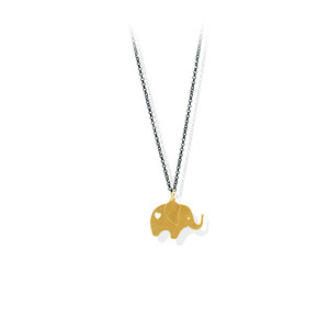 Ασημένιο Γουράκι Lucky Elephant Gold Κοντό - charms, επιχρυσωμένα, ασήμι 925, κοντά