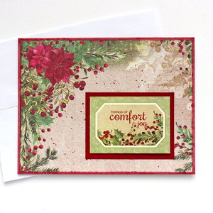 Χριστουγεννιάτικη κάρτα "Tidings of comfort & joy" - χαρτί, ευχετήριες κάρτες - 2