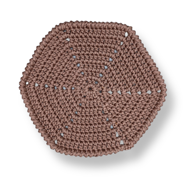 Χειροποίητα πλεκτά σουπλά crochet - σετ 2 τμχ - bronze - ύφασμα, κεντητά, crochet, σουπλά, είδη σερβιρίσματος - 4