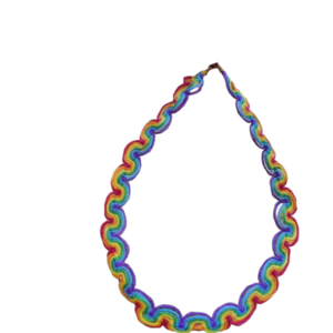 Rainbow wave necklace - κοντά, ατσάλι