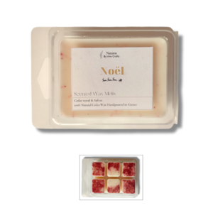 Wax Melts (Tarts) από φυτικό κερί με Άρωμα Κέδρος & Σαφράν "Noel" - vintage, πλαστικό, νονά, μαμά, κεριά & κηροπήγια