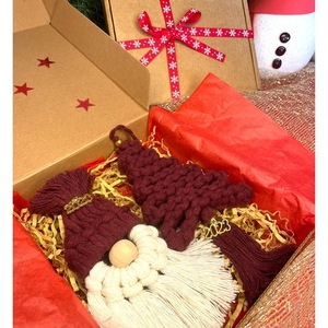 Christmas Gift Box (2τεμ) - νήμα, άγιος βασίλης, σετ δώρου, δέντρο - 2