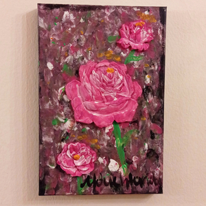 Πίνακας με ανάγλυφα ροζ τριαντάφυλλα - πίνακες & κάδρα, πίνακες ζωγραφικής