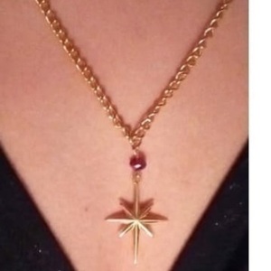 Χειροποιητο Μακρυ Κολιε Γουρι - το ΑΣΤΕΡΙ της ΒΗΘΛΕΕΜ- με ατσαλινα αλυσιδα-αστερι - αστέρι, μέταλλο, κοσμήματα, χριστουγεννιάτικα δώρα, μενταγιόν - 3