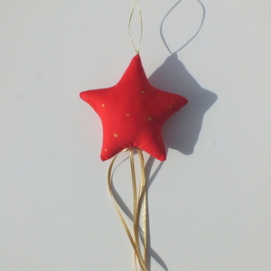 Χριστουγεννιάτικο στολίδι αστέρι - κόκκινο - ύφασμα, αστέρι, χριστούγεννα, στολίδι δέντρου, στολίδια - 2