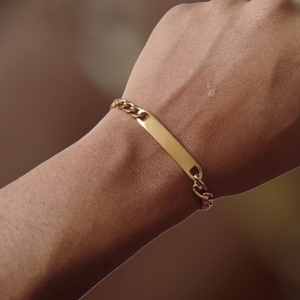 Αλυσίδα χεριου ατσάλι- Id bracelet - επιχρυσωμένα, ταυτότητες, unisex, ατσάλι, χεριού - 4