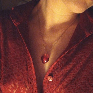 MURANO heart necklace | Μενταγιόν καρδιά απο γυαλί murano - γυαλί, καρδιά, μακριά, ατσάλι, μενταγιόν - 2