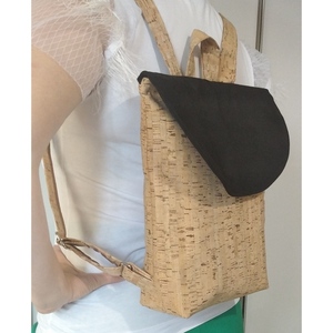Γυναικεία τσάντα πλάτης από φελλό, με μαύρο καπάκι. Anifantou - πλάτης, μεγάλες, all day, φελλός - 5