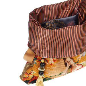 Τσάντα Ώμου Με Vintage Κέντημα - ύφασμα, clutch, ώμου, μεγάλες, all day - 3