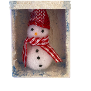 Χειροποίητο Χριστουγεννιάτικο διακοσμητικό Χιονονιφάδα και χιονάνθρωπος σε σπιρτόκουτο 5.3x3.5x1.7εκ - χαρτί, διακοσμητικά, χιονονιφάδα, χιονάνθρωπος, χριστουγεννιάτικα δώρα - 3