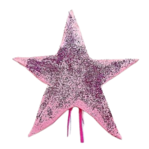 Χειροπ/τος κεραμικός αστερίας ροζ full glitter, κορδελες και pom pom 17εκ. apois - κορίτσι, αστερίας, Black Friday, κρεμαστό διακοσμητικό - 2