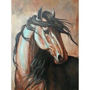 Καφέ άλογο - πίνακες & κάδρα, πίνακες ζωγραφικής