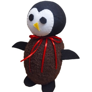 Πιγκουίνος χειροποίητος 22 cm - ύφασμα, λούτρινο, διακοσμητικά, χριστουγεννιάτικα δώρα - 4