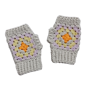 Πλεκτά γάντια fingerless, granny square - ακρυλικό, δώρα για γυναίκες - 3
