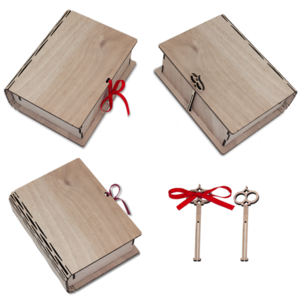 Ξύλινο βιβλίο κουτί με ξύλινα διακοσμητικά στοιχεία 2023 γκι στεφάνι - ξύλο, διακοσμητικά - 5