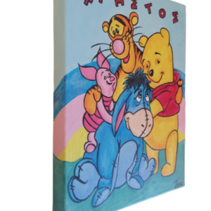 Winnie the pooh ζωγραφικη σε καμβά με ακρυλικά χρωματα διάστασης 30Χ40εκατ. - κορίτσι, αγόρι, ήρωες κινουμένων σχεδίων, προσωποποιημένα, παιδικοί πίνακες - 4