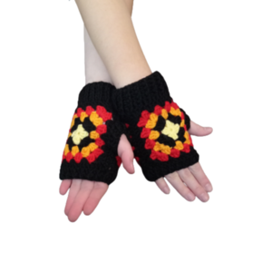 Πλεκτά γάντια, fingerless granny square - ακρυλικό, δώρα για γυναίκες - 4