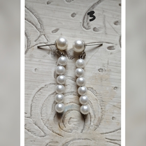 "Pearls" σκουλαρίκια κρεμαστά - ασήμι, μικρά, κρεμαστά, πέρλες, γάντζος