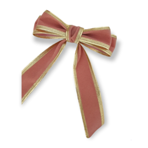 Ροζ βελούδινος φιόγκος με μπαρετα 11×15εκ. - ύφασμα, φιόγκος, βελούδο, hair clips - 2