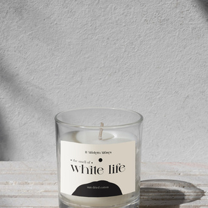 THE SMELL OF WHITE LIFE | Φυτικό Αρωματικό Κερί Σόγιας σε γυάλινο ποτήρι - αρωματικά κεριά, κερί σόγιας, vegan friendly