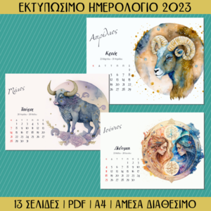 Εκτυπώσιμο Μηνιαίο Ημερολόγιο - Ζώδια #2 - αφίσες, ζώδια - 3