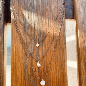 Κολιέ layering - Pearls on layers - μαργαριτάρι, ατσάλι, layering, πέρλες, seed beads - 2