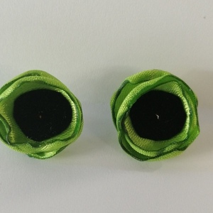 Σκουλαρίκια ανεμώνες σε πράσινο λέμον - ύφασμα, καρφωτά, καρφάκι