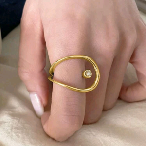 Ατσάλινο Δαχτυλίδι Anna - γεωμετρικά σχέδια, ατσάλι, boho, σταθερά, μεγάλα - 3