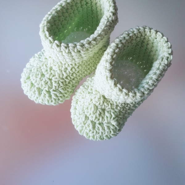 Baby booties/ Πλεκτά βρεφικά μποτάκια - crochet, βρεφικά, 0-3 μηνών - 3