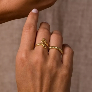 18k gold Ring "Caesar" - επιχρυσωμένα, ασήμι 925, μεγάλα, αυξομειούμενα - 4