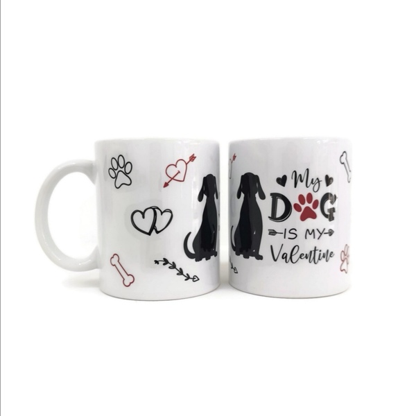 Κούπα "My dog is my valentine" δώρο Αγίου Βαλεντίνου. - χαρτί, ζευγάρια, κούπες & φλυτζάνια, αγ. βαλεντίνου