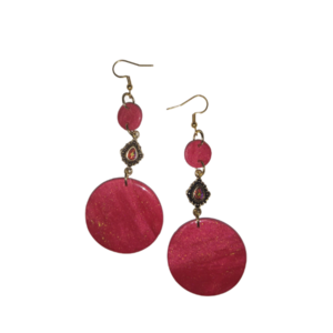 Red Passion earrings - πηλός, μικρά, ατσάλι, κρεμαστά, γάντζος - 2