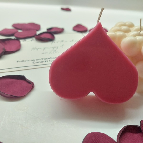 Χειροποίητο φυτικό κερί "red big heart" - κερί, αρωματικά κεριά, αγ. βαλεντίνου, δώρα για γυναίκες