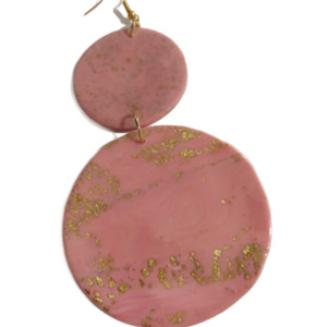 Pink luxury earrings - πηλός, ατσάλι, κρεμαστά, μεγάλα, γάντζος - 3
