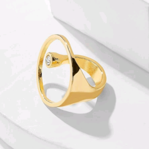 Δαχτυλίδι Με Ζιρκον Dare - επιχρυσωμένα, ορείχαλκος, γεωμετρικά σχέδια, σταθερά